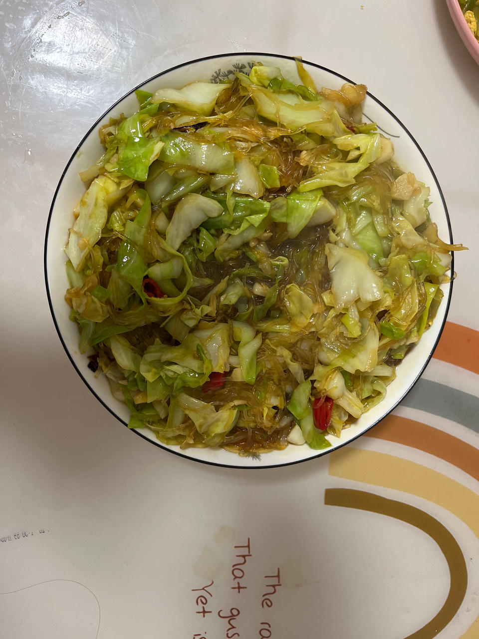 最近爱吃粉丝粉条～包菜炒粉丝