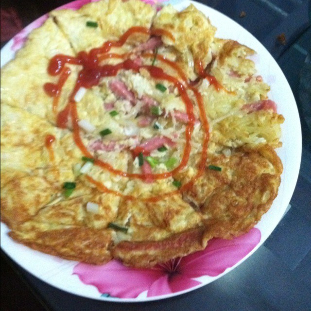 香煎土豆丝鸡蛋饼