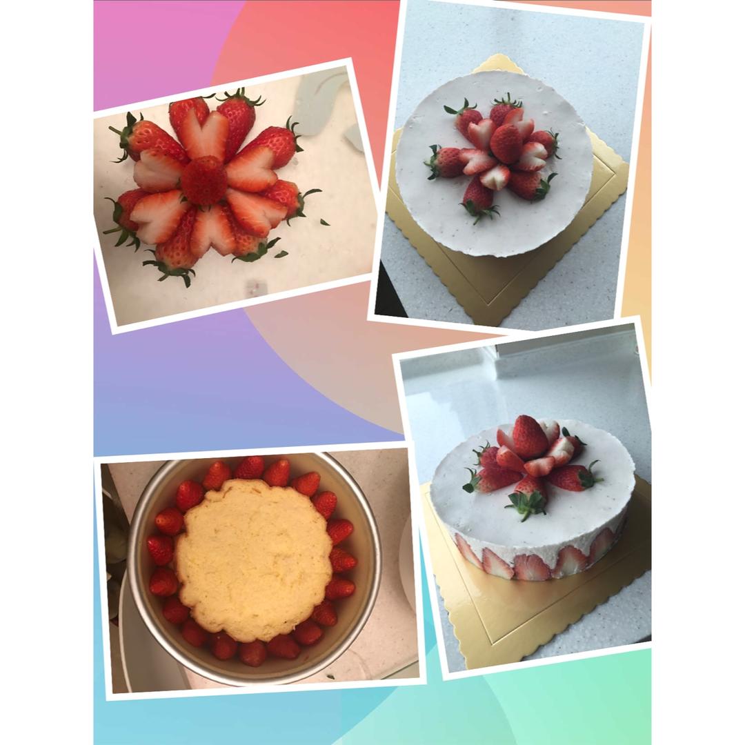 玫瑰草莓慕斯蛋糕