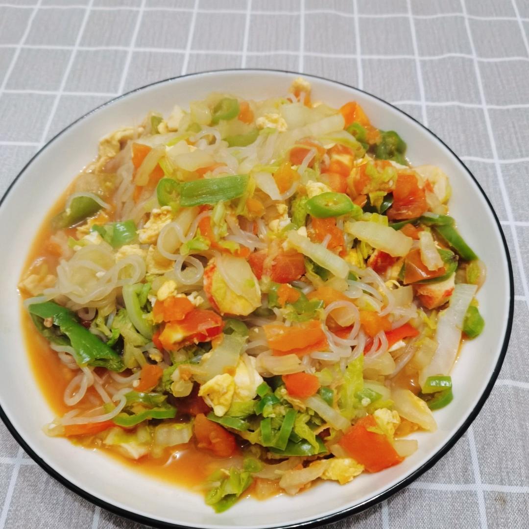 三丝鸡蛋炒粉😋超级懒人食谱，好吃不腻