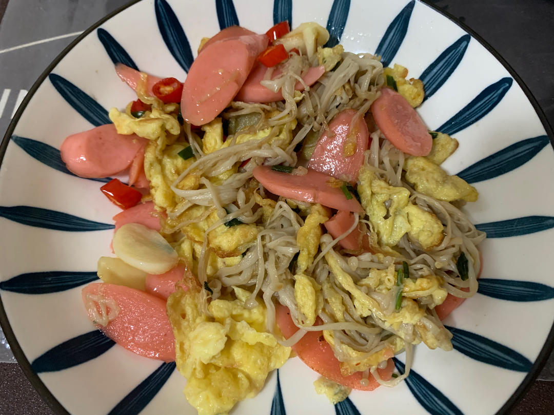 白玉菇炒火腿