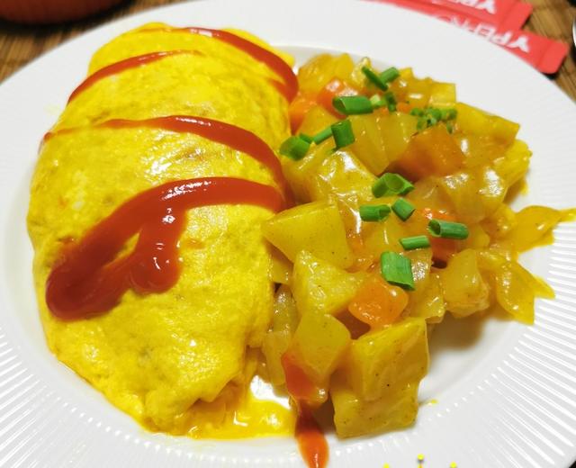 咖喱蛋包饭的做法