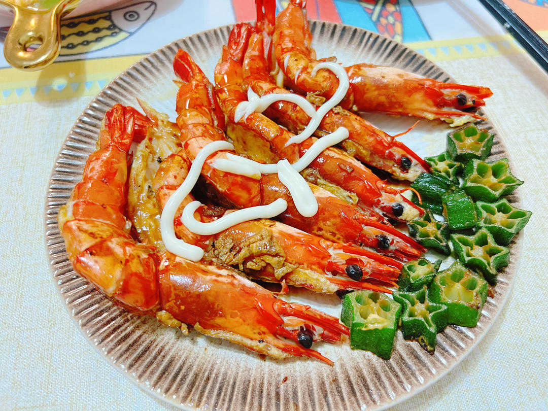 香煎黑虎虾
