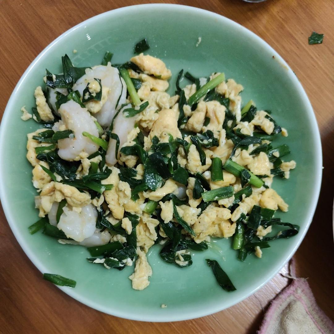 韭菜虾仁炒鸡蛋（韭菜成熟一致的小妙招）