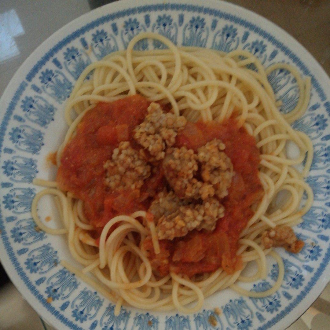 （完胜必胜客的）番茄肉酱意大利面～