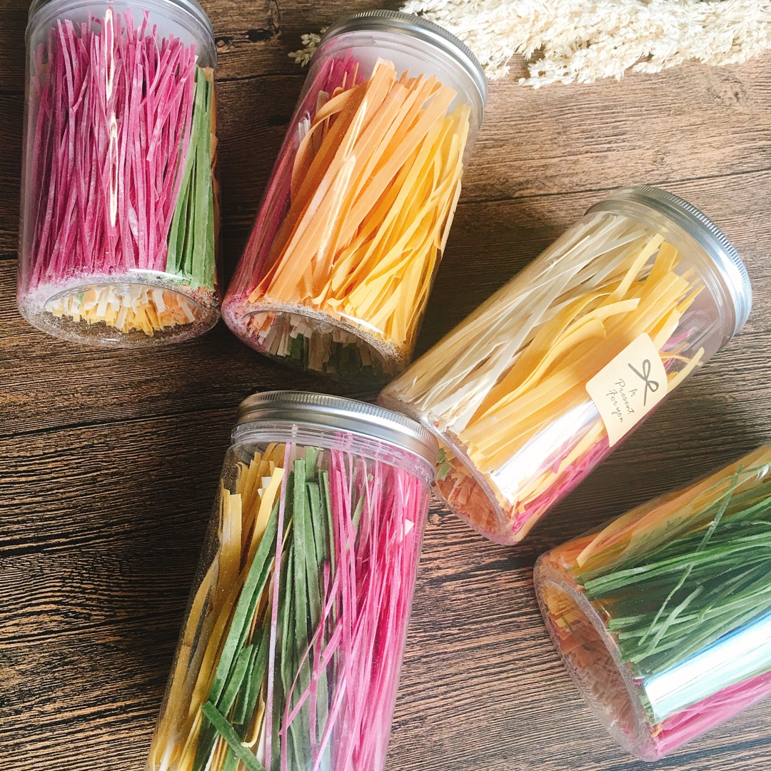 自制彩色手工面条/挂面