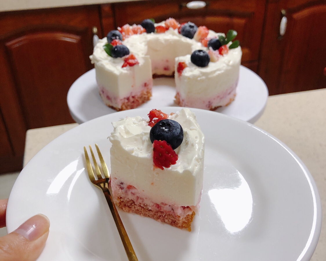 雪域草莓乳酪蛋糕的做法 步骤21