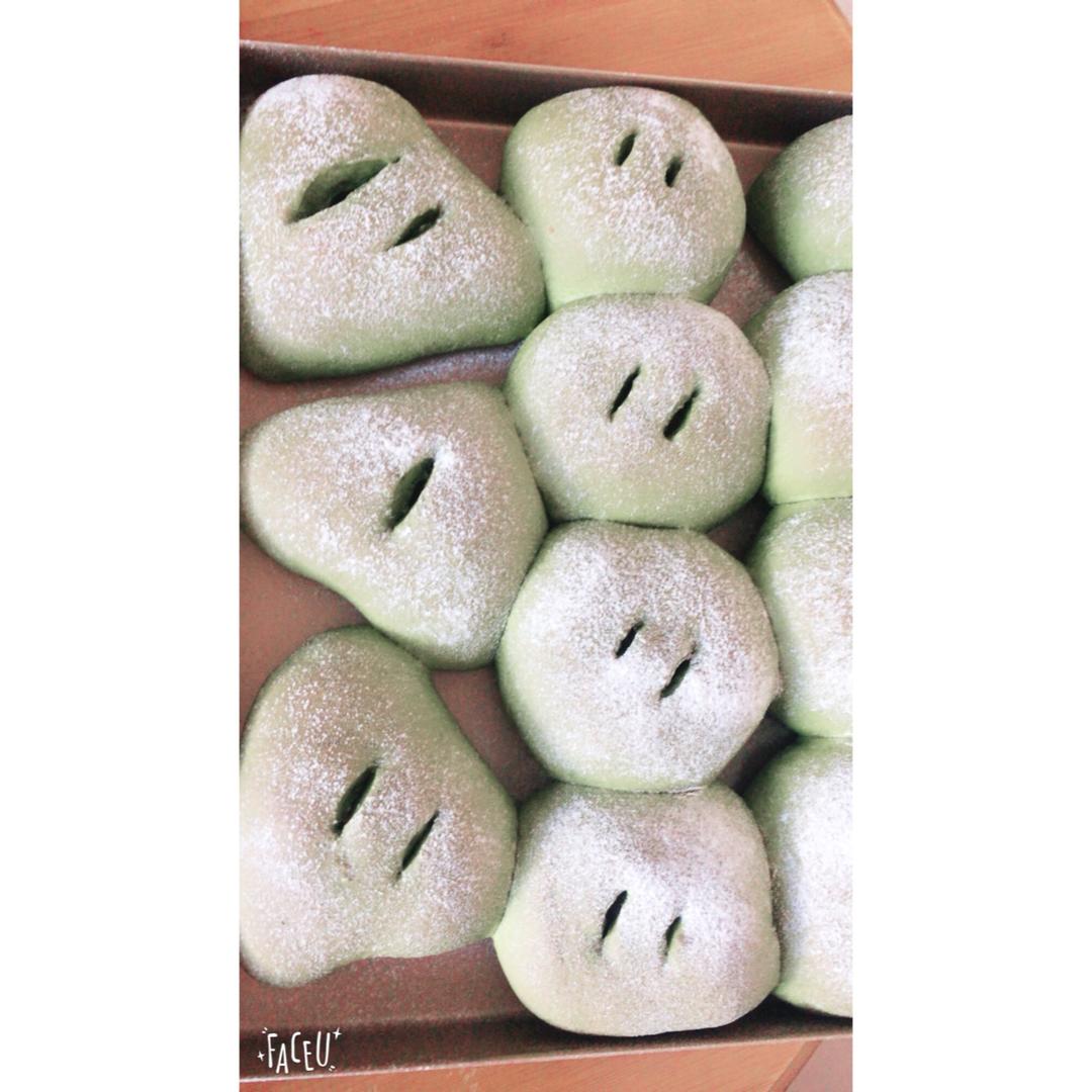 抹茶红豆软面包