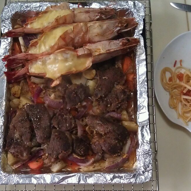 孜然羊排烤土豆