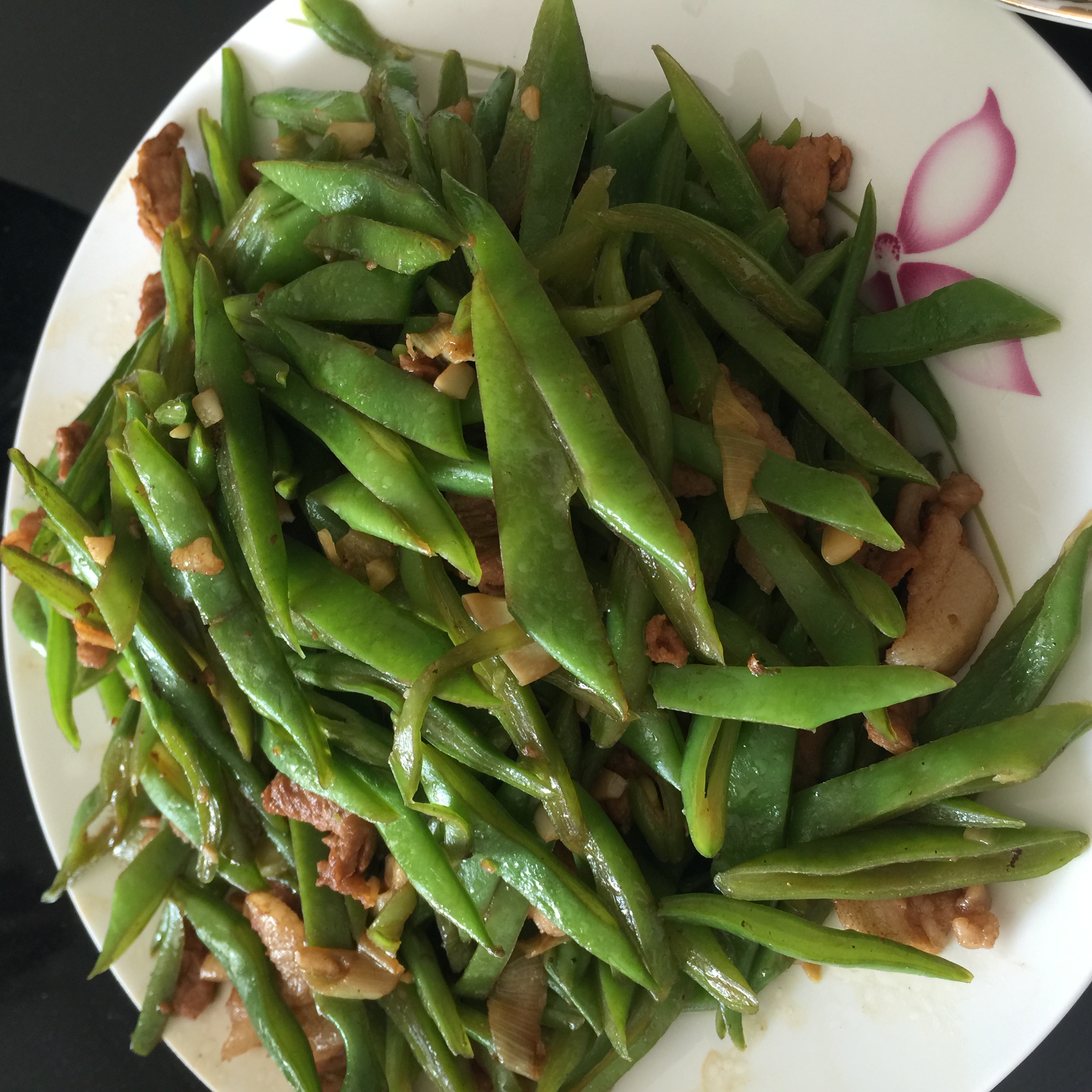 肉丝炒长扁豆