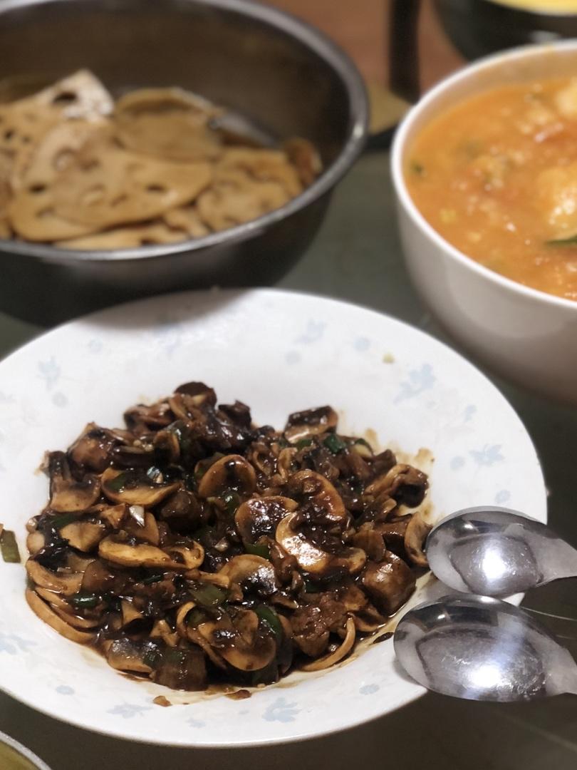 超鲜甜的炒口蘑