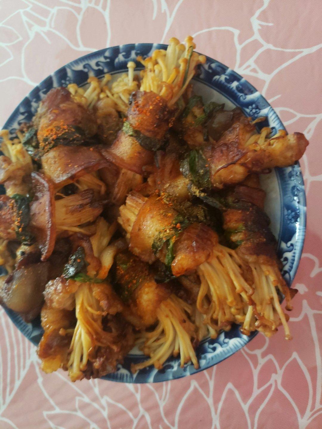 五花肉卷金针菇