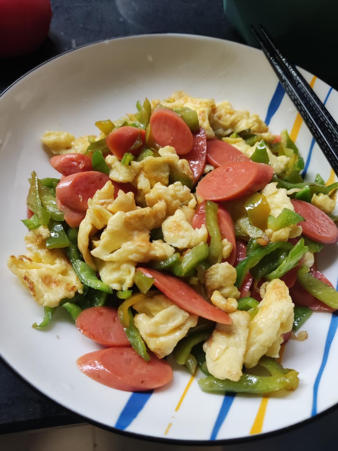 青椒火腿炒鸡蛋