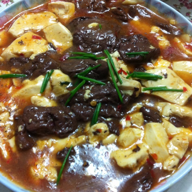 熘鸭血豆腐