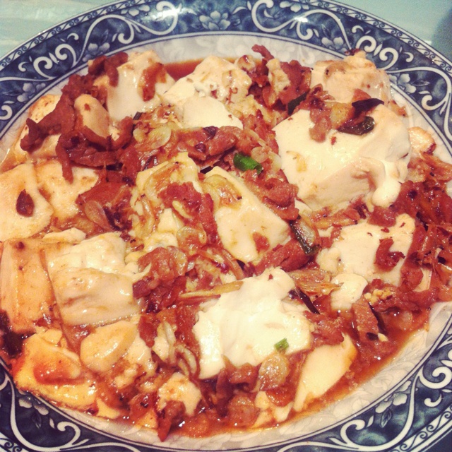 虾皮肉末焖豆腐