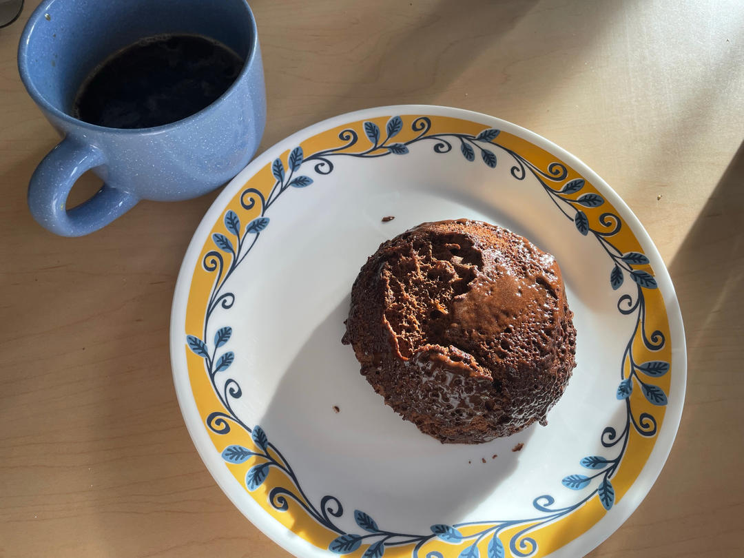 微波炉40秒无油无糖巧克力流心高蛋白布朗尼 (蛋白粉版本)