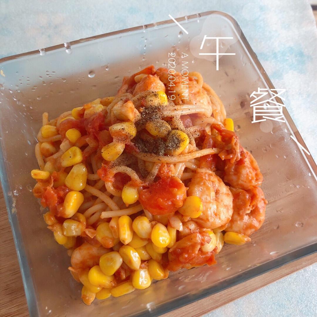 虾仁番茄意面