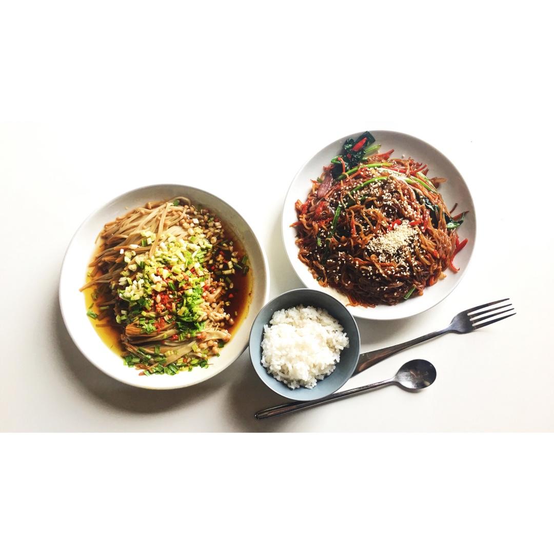 韩式粉丝炒杂菜 Korean Style Glass Noodles with Vegetables