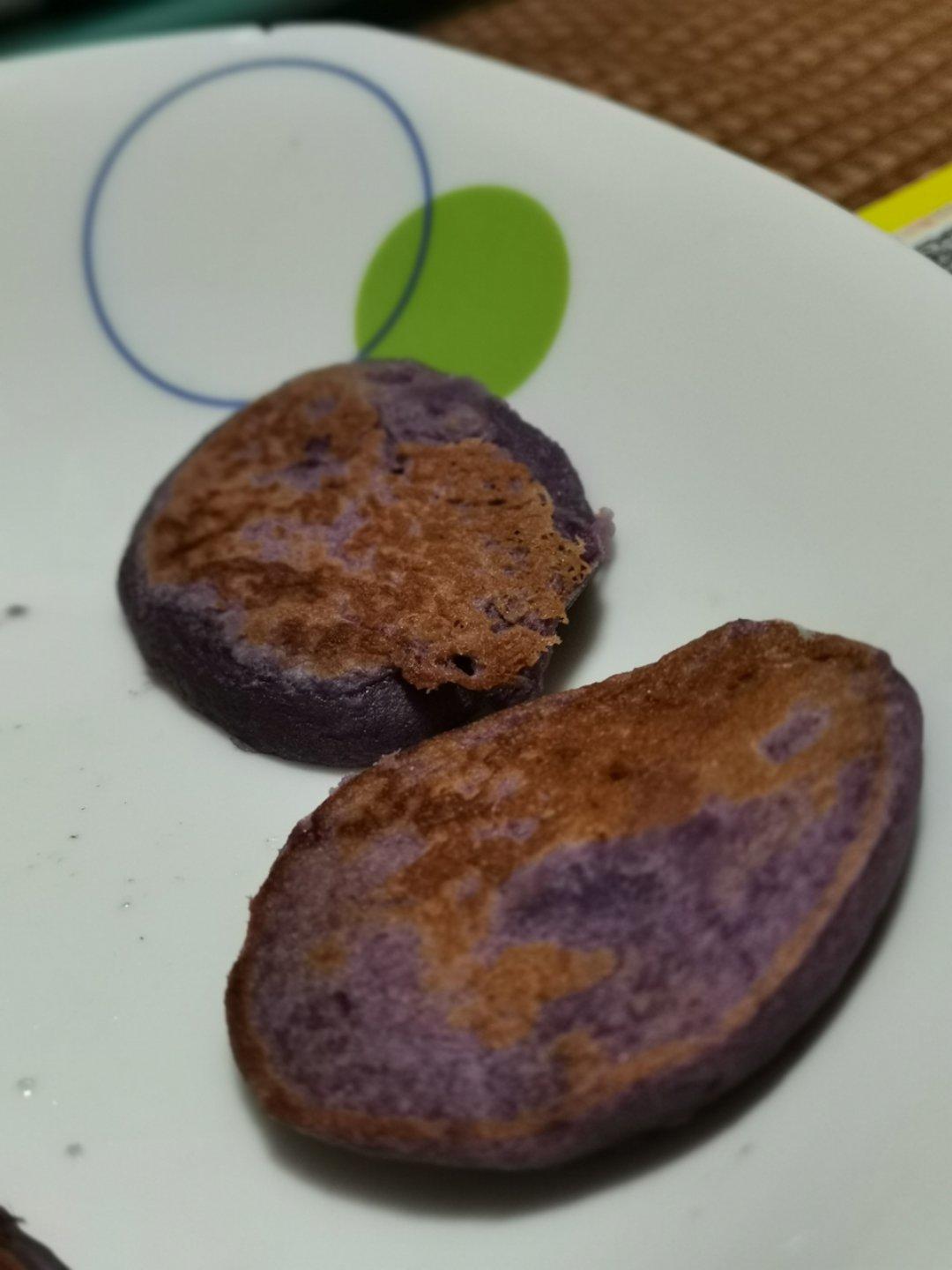 儿童辅食之紫薯松饼无油版