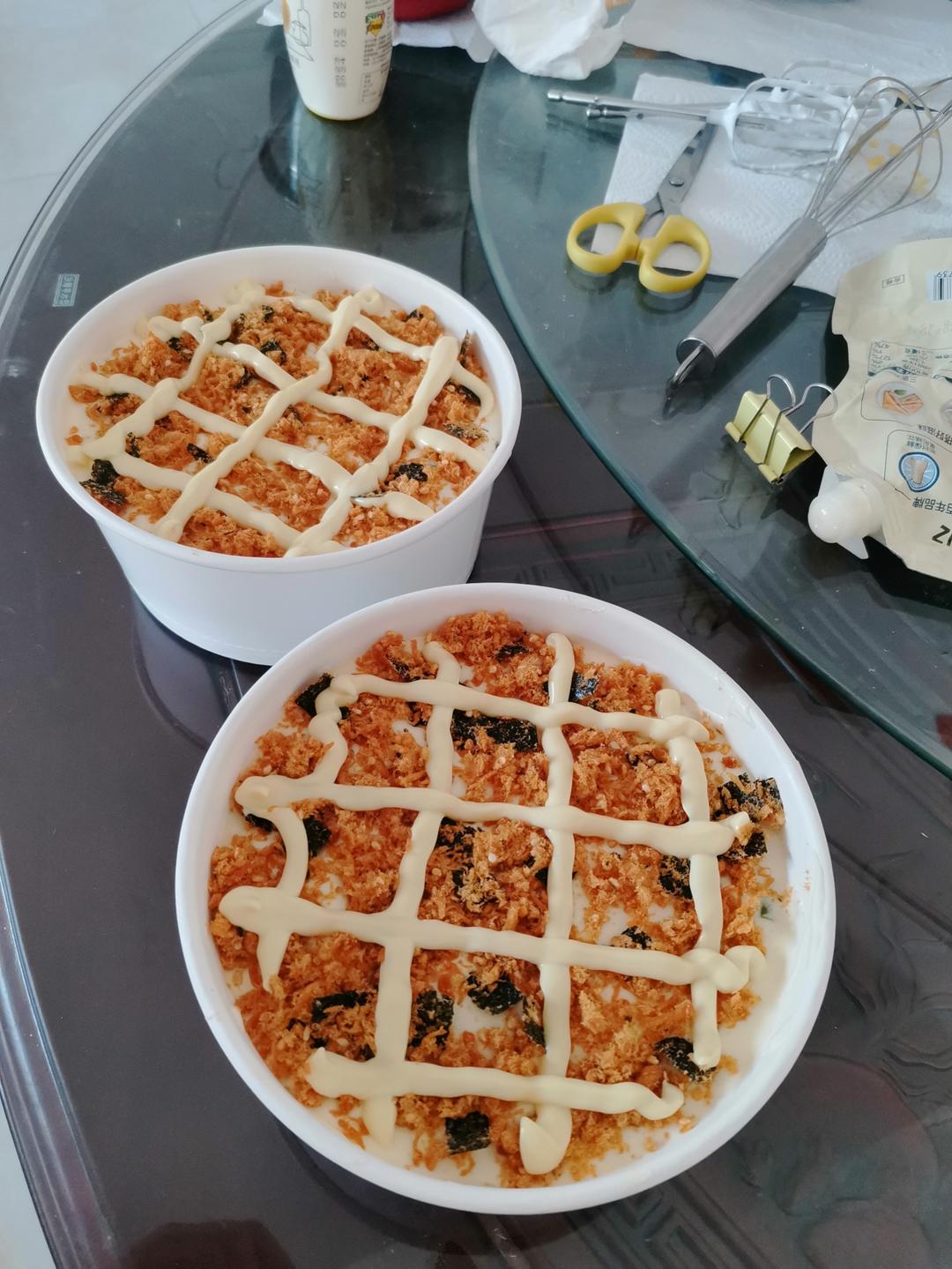爆浆葱花火腿肉松蛋糕