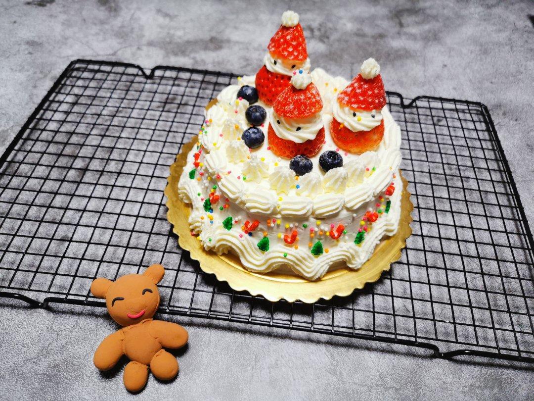 圣诞雪人草莓蛋糕