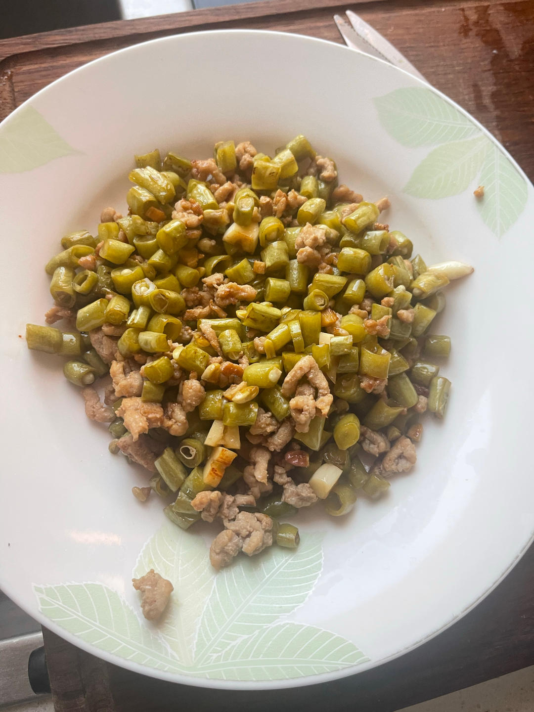 酸豆角炒肉末