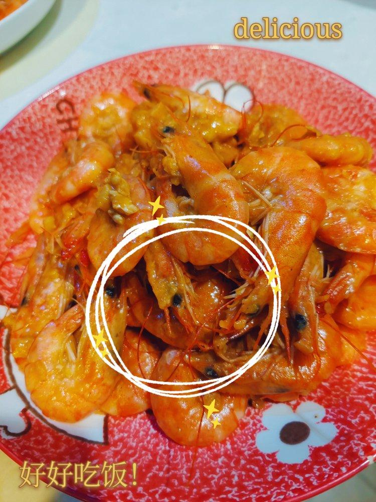 金沙咸蛋黄虾（简单又好吃）