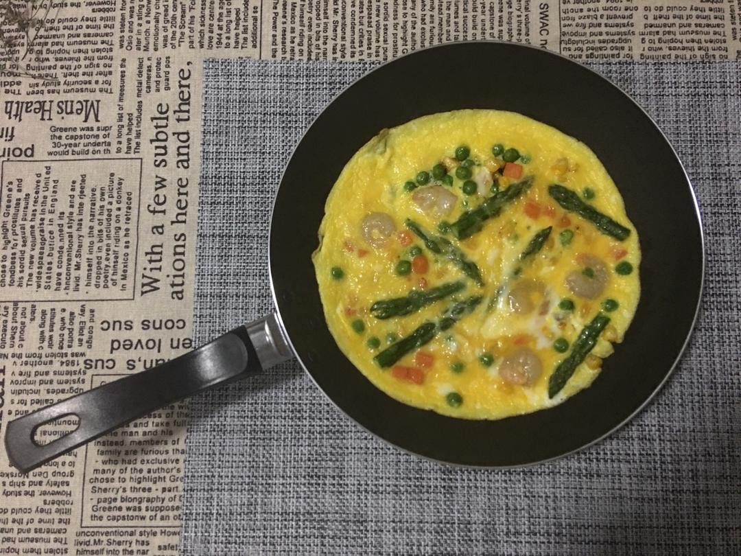 芦笋虾仁早餐蛋饼