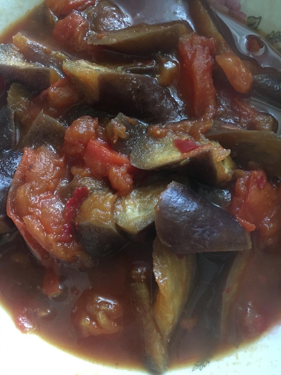 无油西红柿茄子煲
