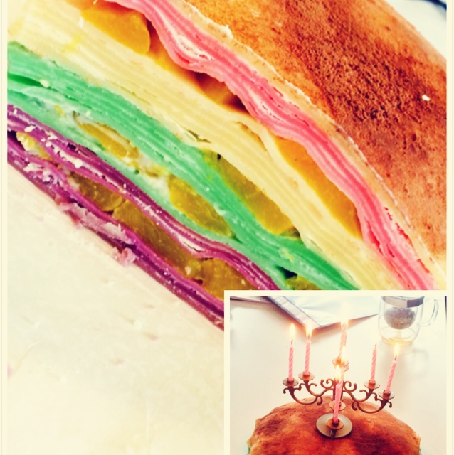 彩虹千层蛋糕 彩虹可丽饼(Mille Crepe Cake)
