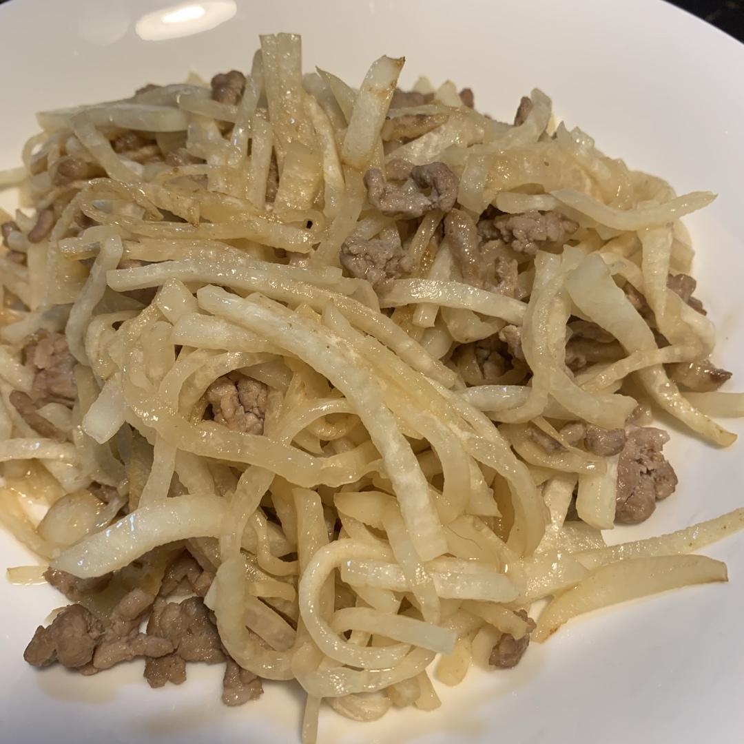 萝卜丝炒肉末