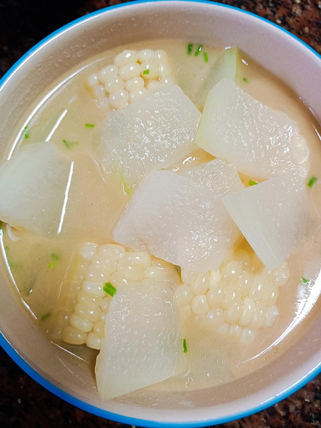 ✨美味减脂汤❗️鲜甜好喝的玉米冬瓜汤