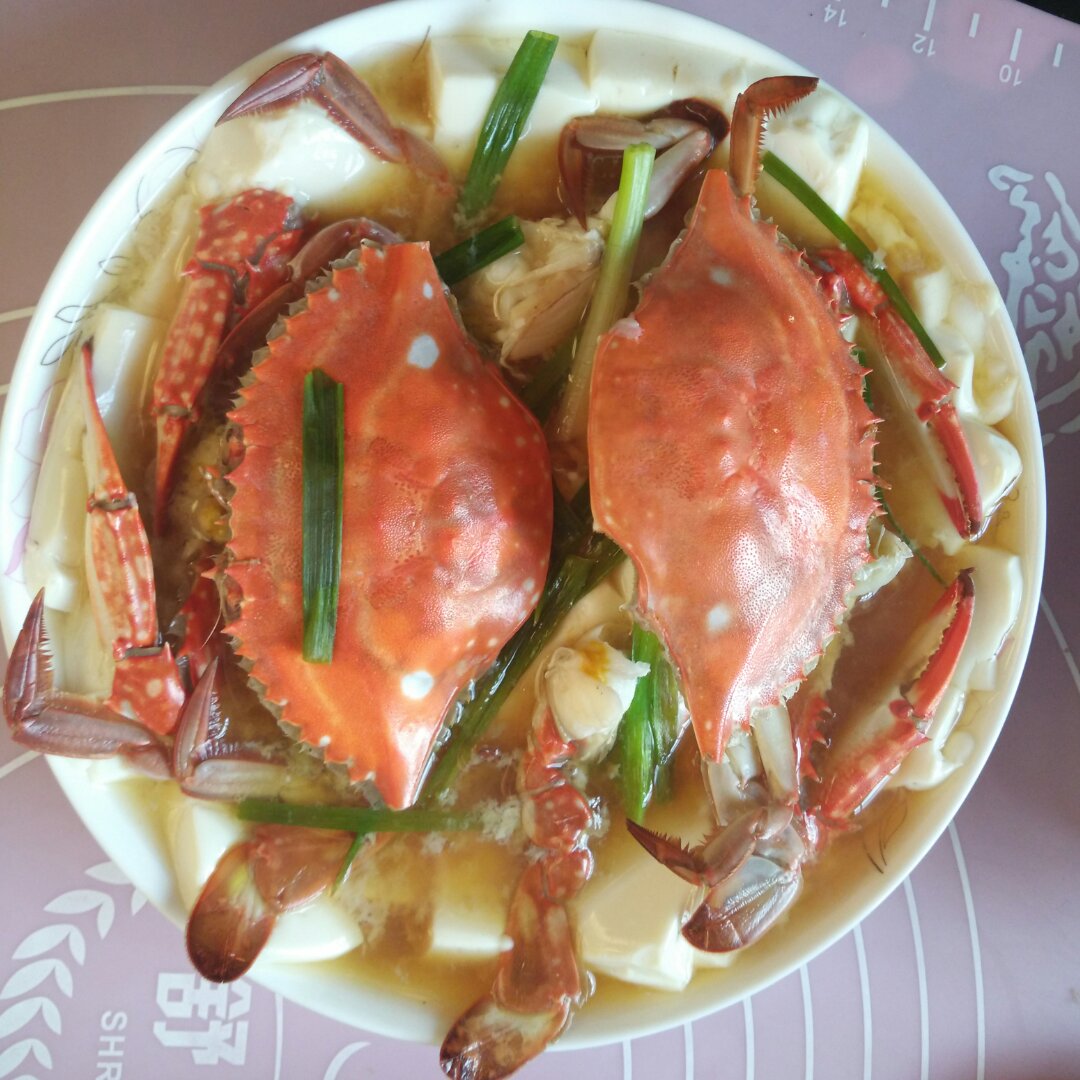 螃蟹蒸豆腐