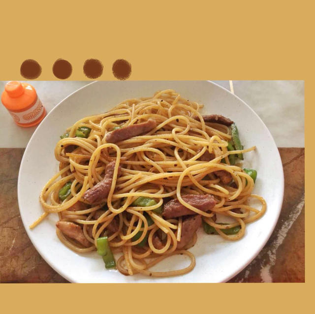 黑椒鸡丝意面