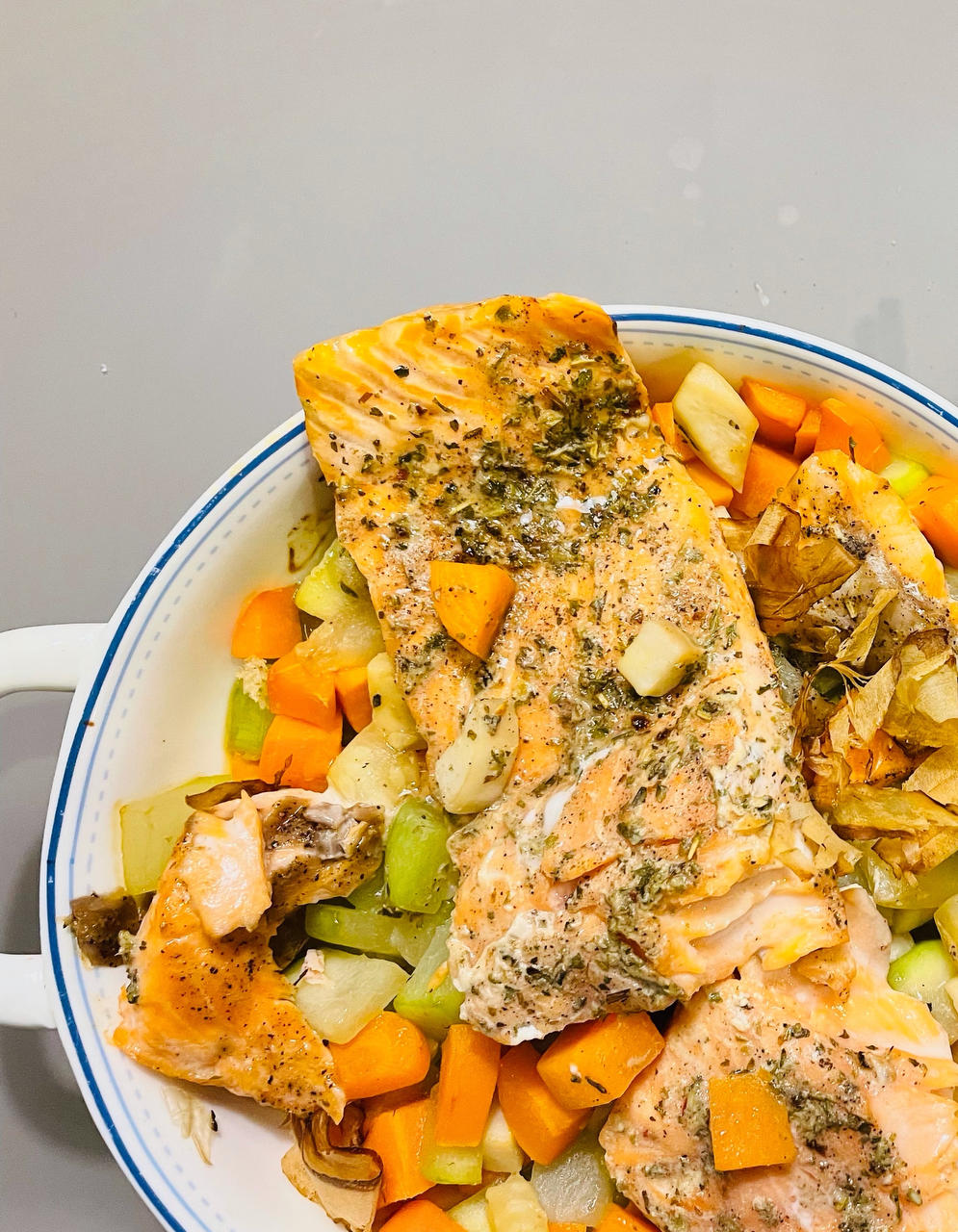 烤味噌杂蔬三文鱼