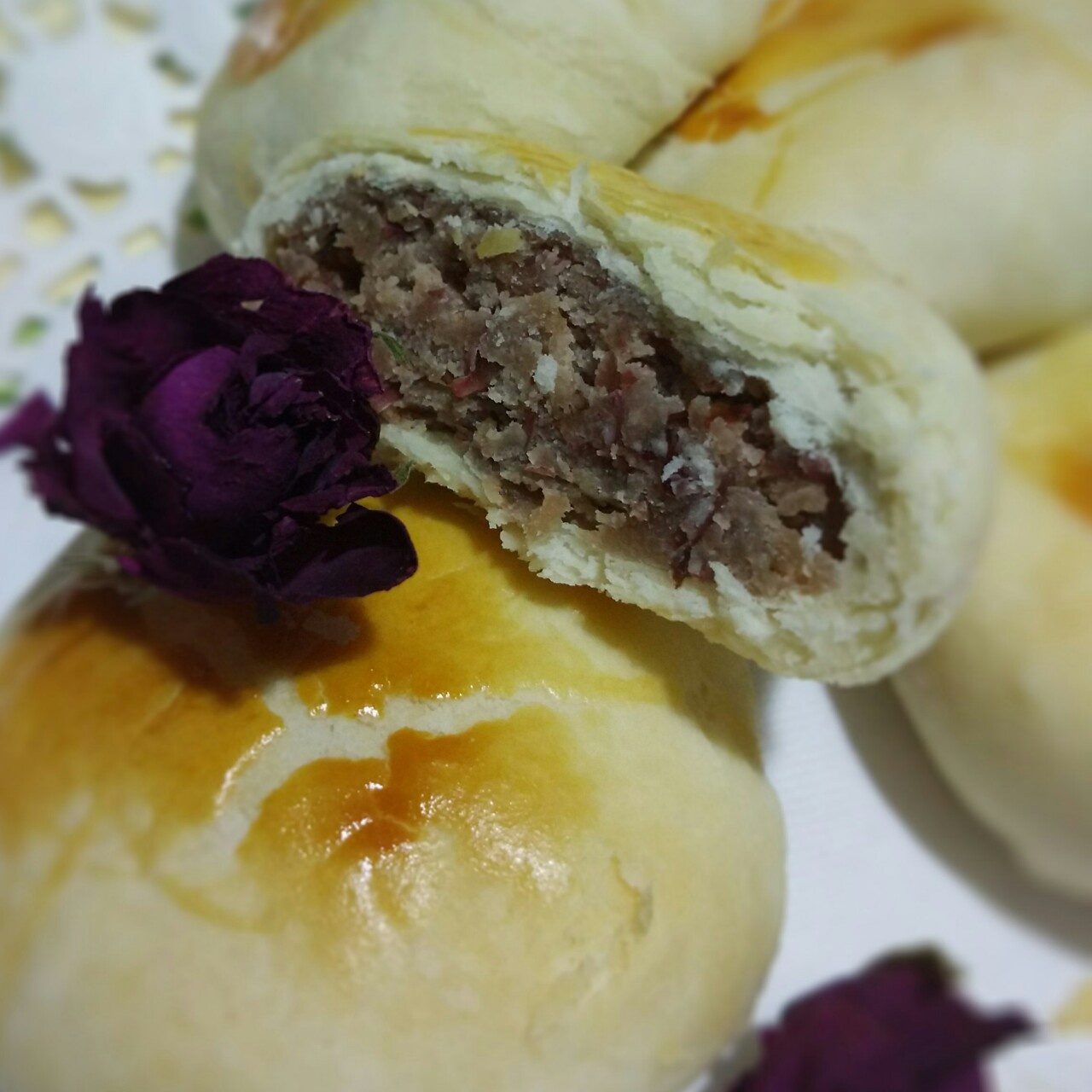 轻身素油版玫瑰酥饼（低糖低热量）