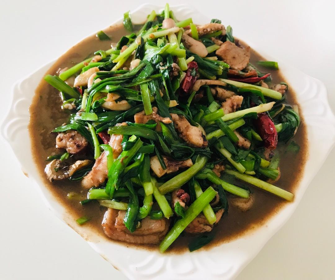 韭菜炒鱿鱼