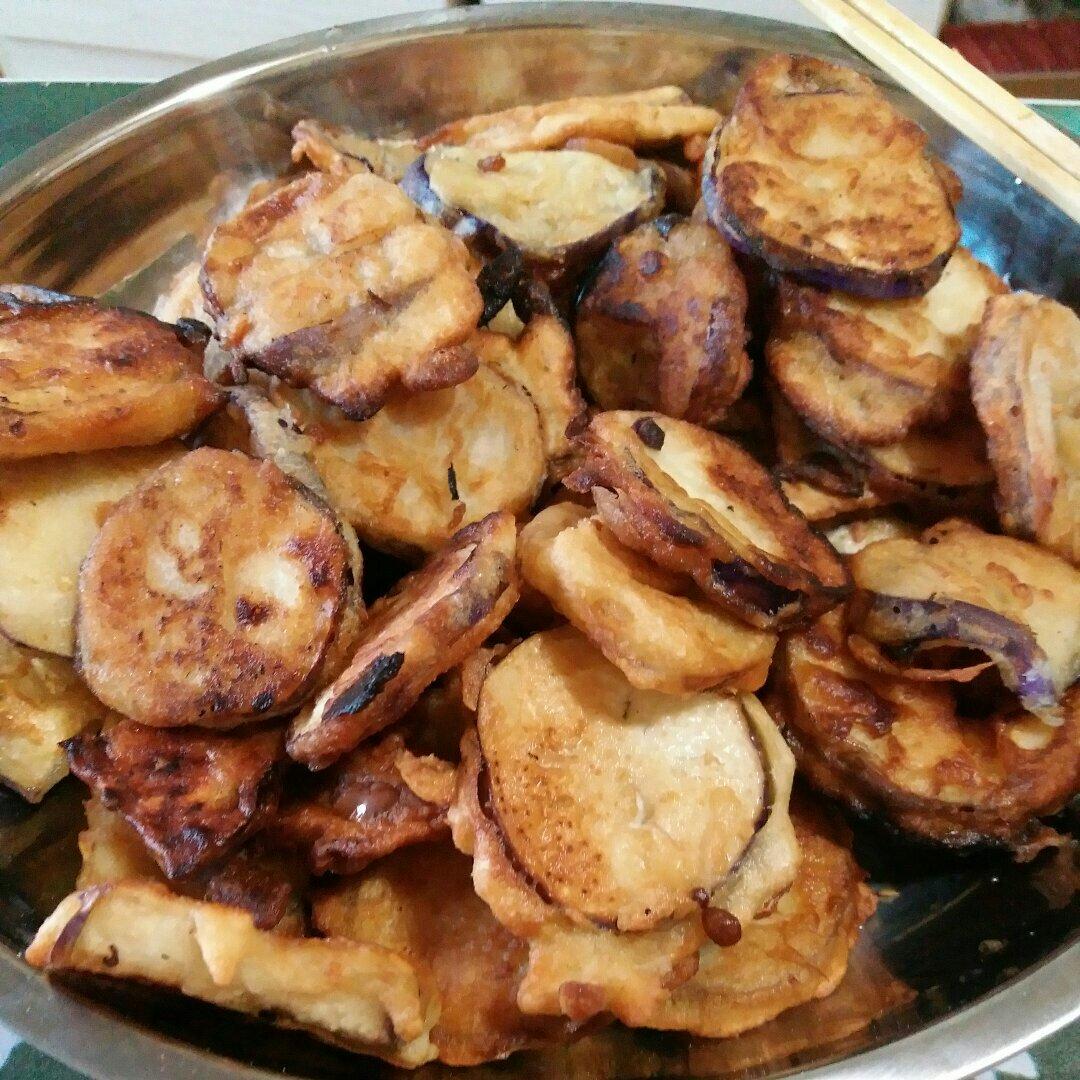 胖-叔做的油炸茄子饼