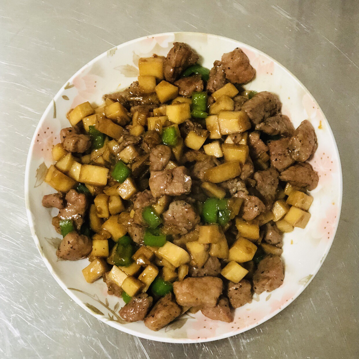 家常菜~杏鲍菇烧牛肉粒