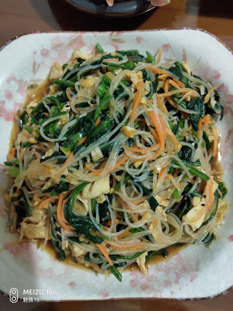 凉拌粉丝菠菜