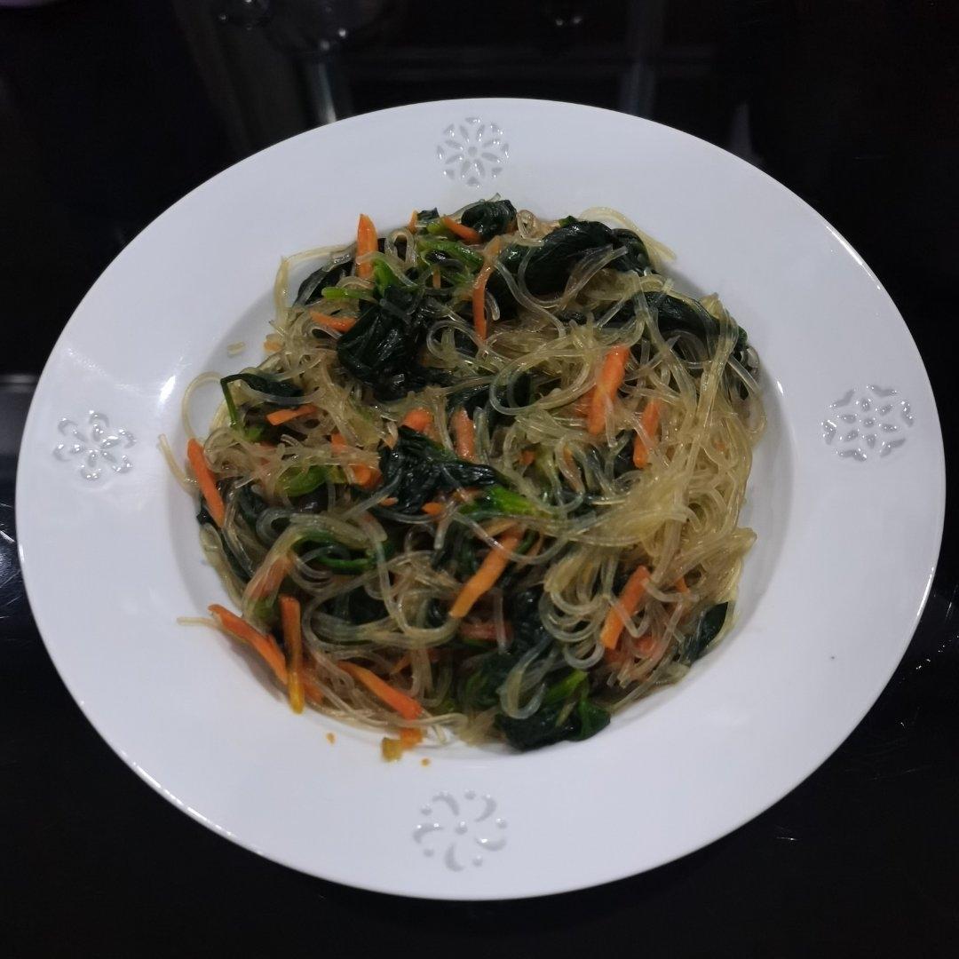 蒜蓉菠菜炒粉丝