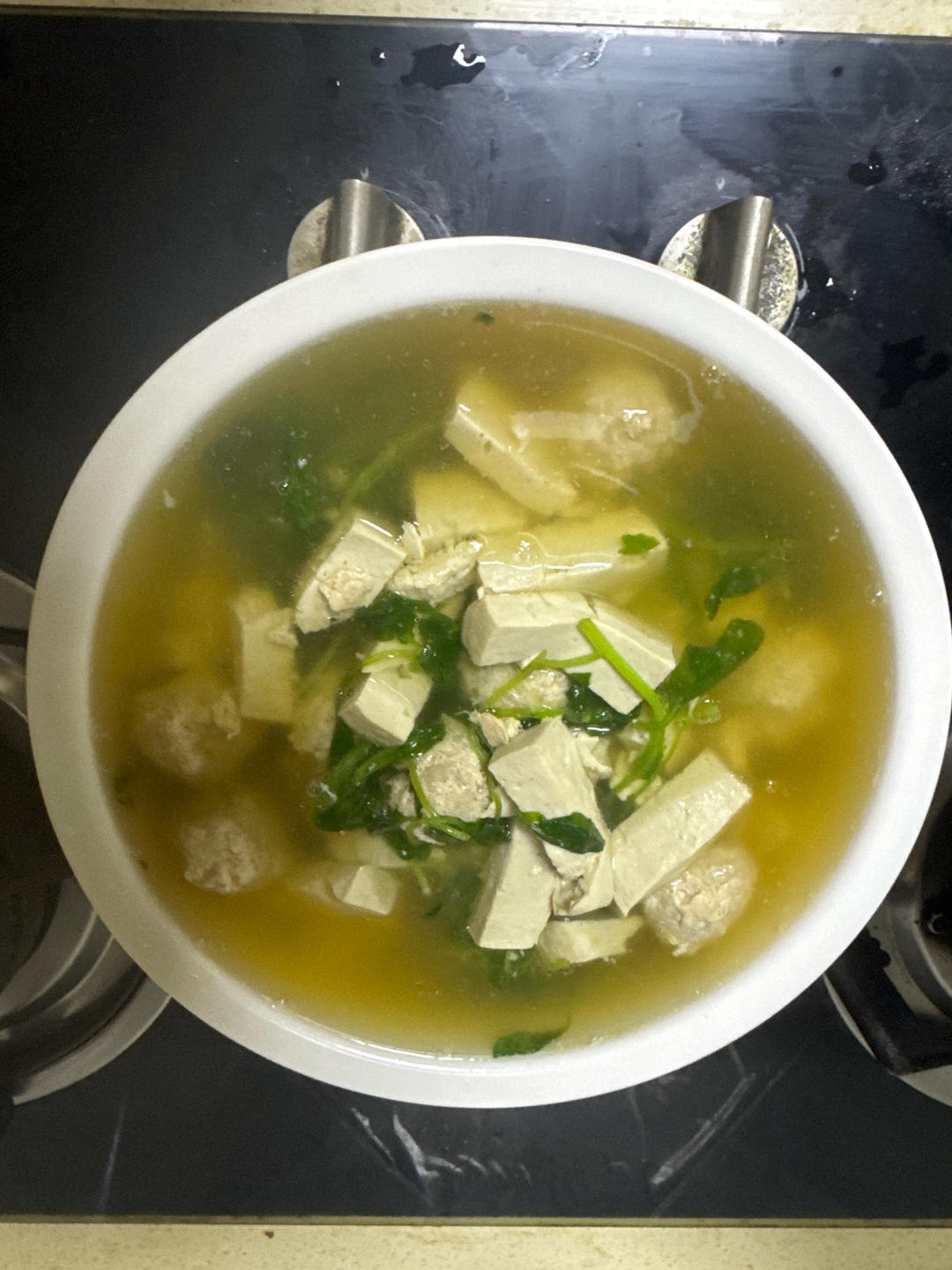 青菜豆腐肉丸汤