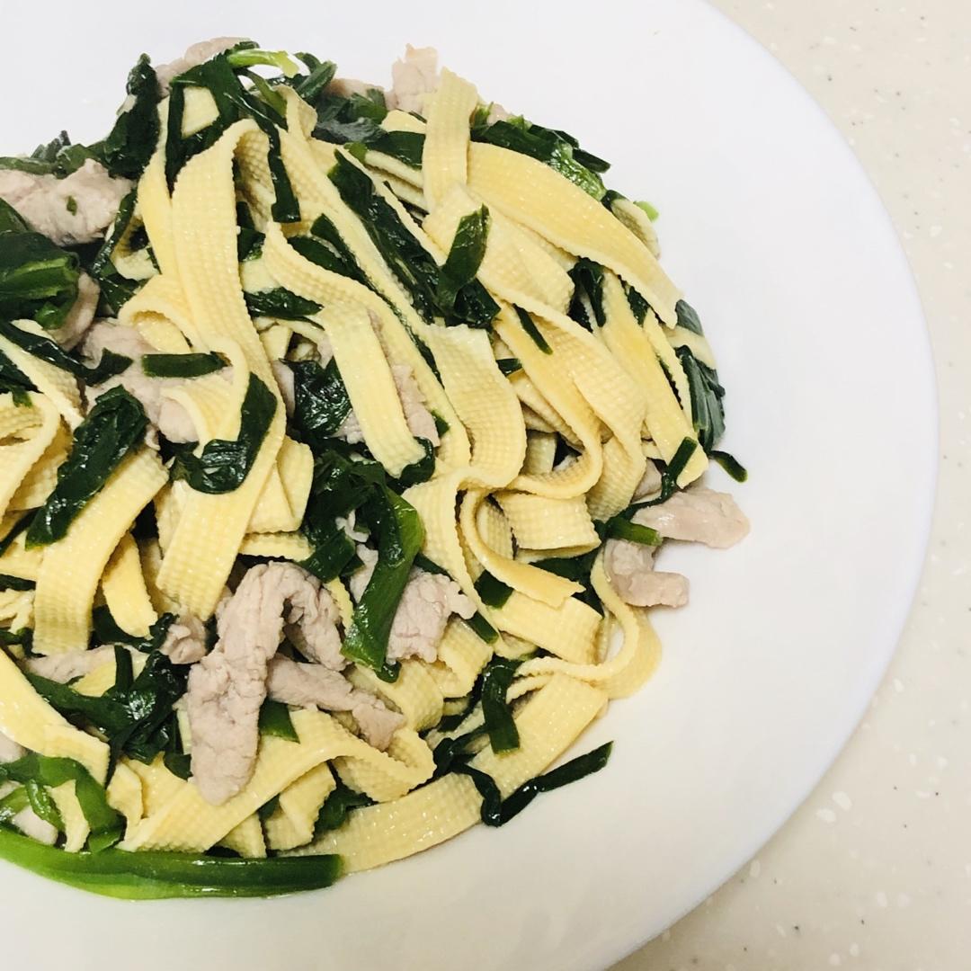 韭菜炒豆皮