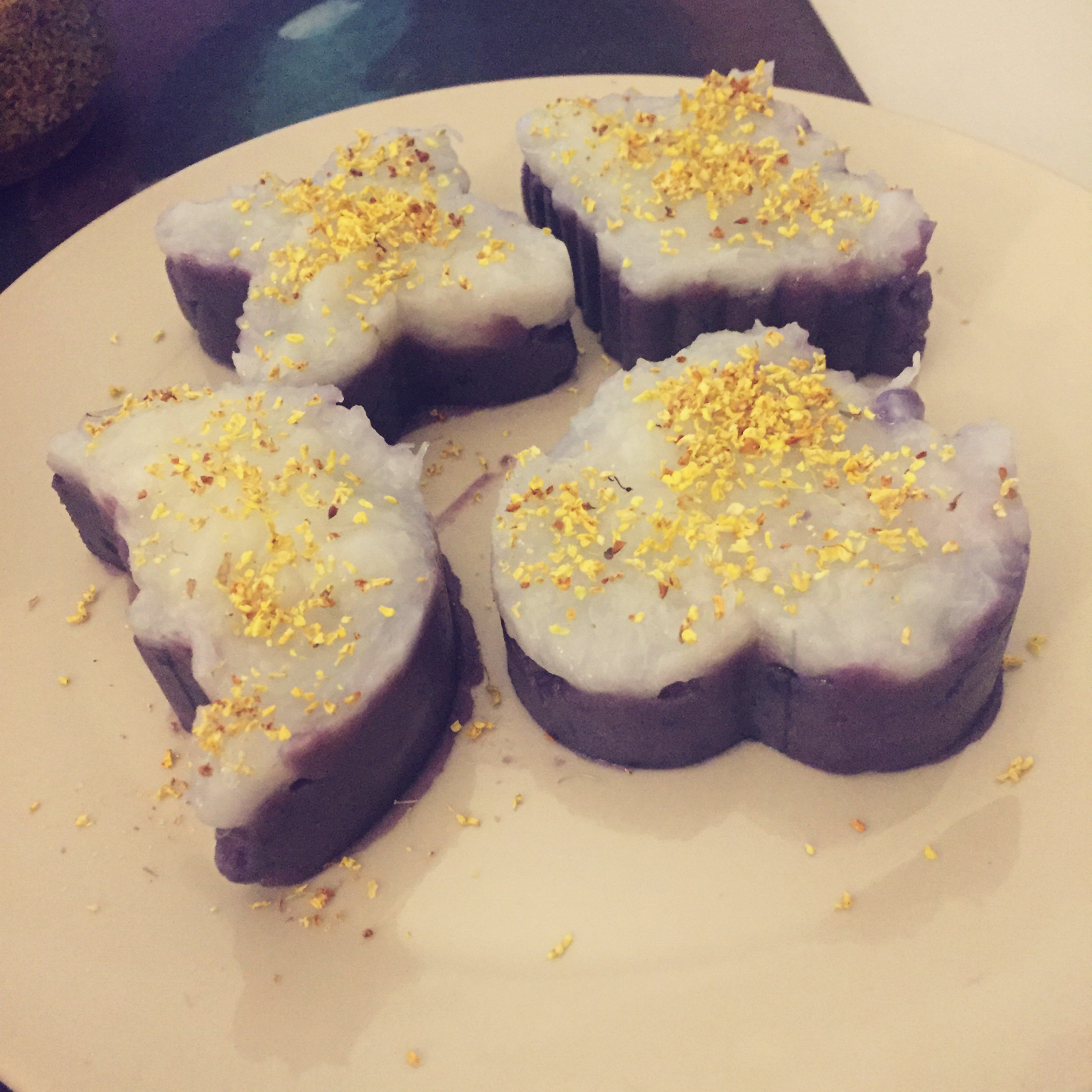 桂花山药紫薯糕