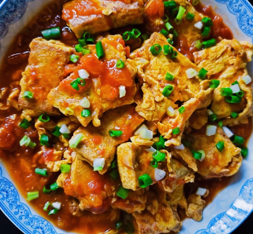番茄鸡蛋裹豆腐