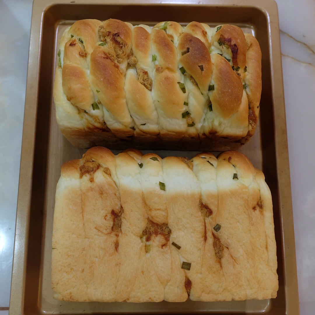 肉松香葱吐司（四种整形手法）