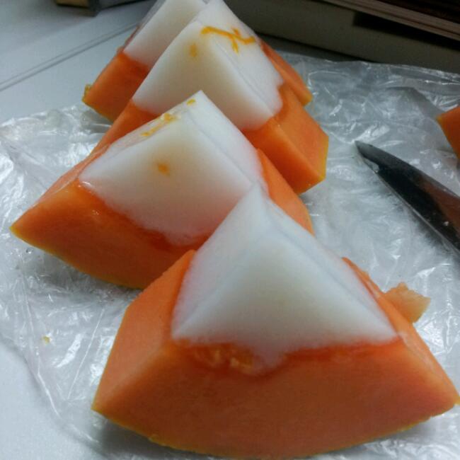 木瓜杏仁冻