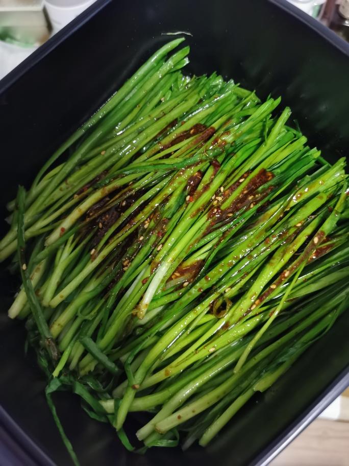 空气炸锅烤韭菜😍