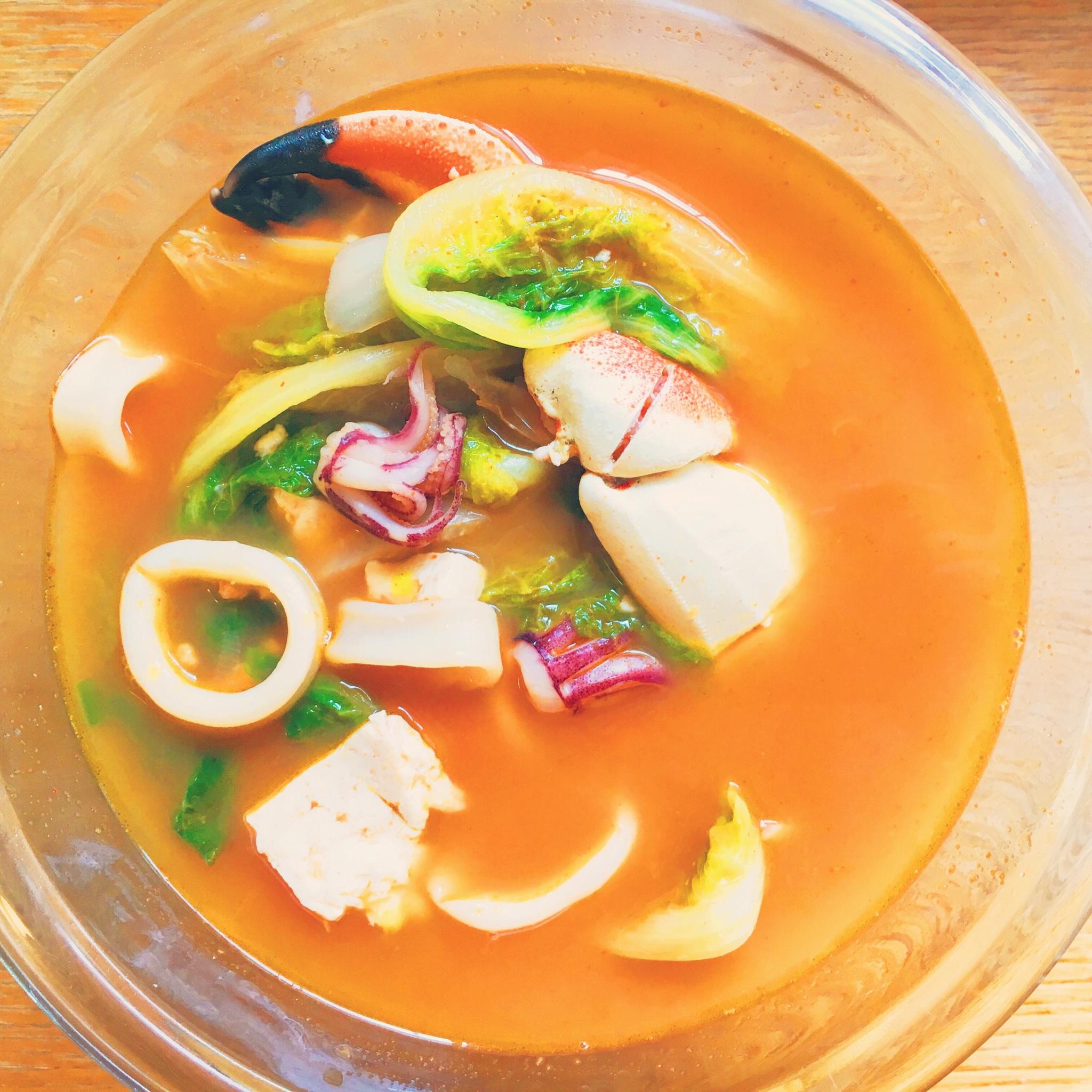 瘦身海鲜汤（韩国Chilli版）的做法