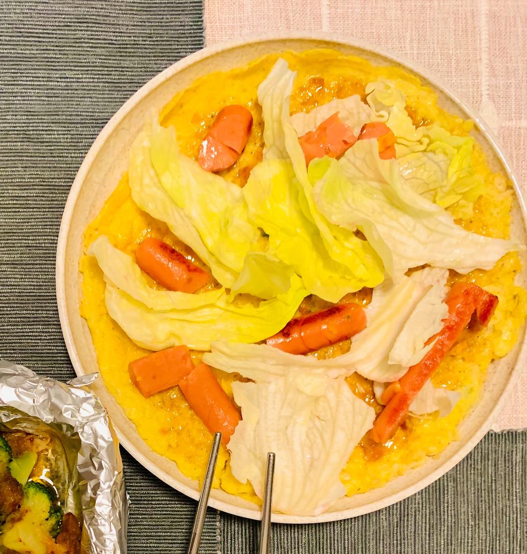 金针菇鸡蛋饼的做法